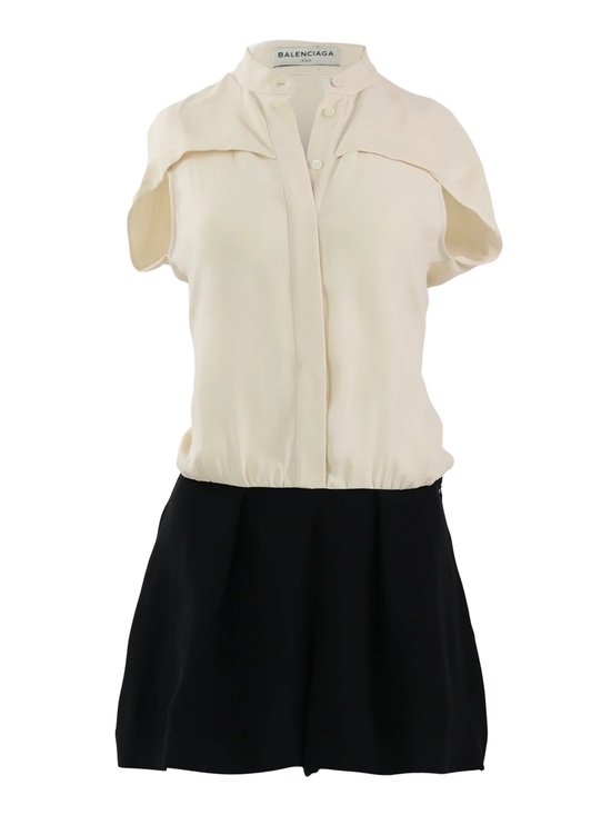 Balenciaga Pants - Balenciaga Cream/Black jumpsuit silk (one piece)